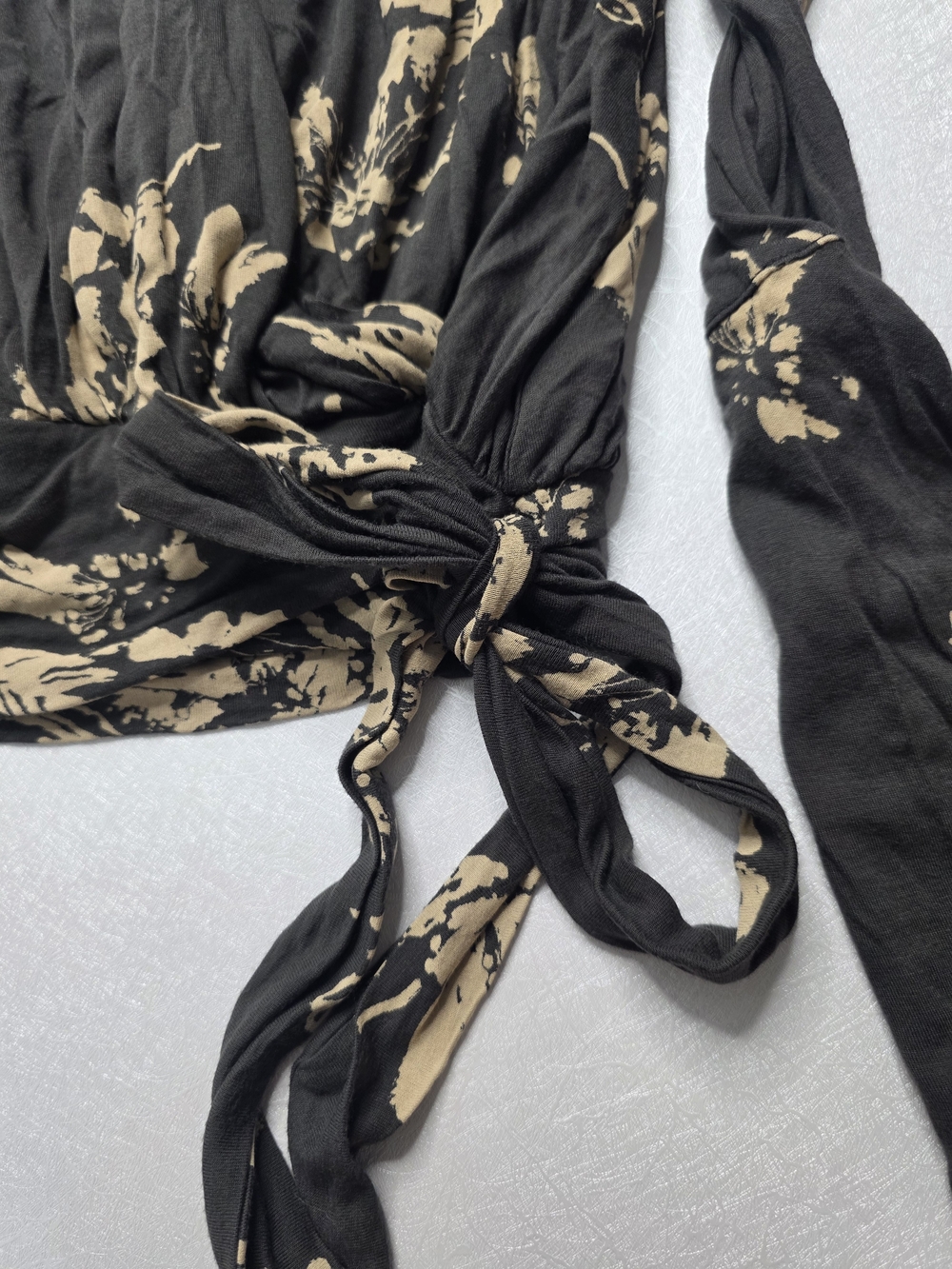 Free People Fiona Boho Floral Wrap Top, Size L - Picture 3 of 5